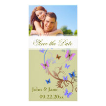 Schmetterling blühen,/Foto "Save the Date " Foto Karten