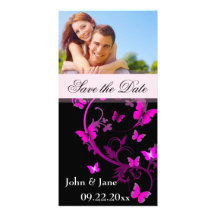 Schmetterling blühen,/Foto "Save the Date " Foto Karten Vorlage