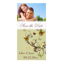 Schmetterling blühen,/Foto "Save the Date " Personalisierte Foto Karte
