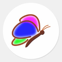 Schmetterling butterfly runder sticker