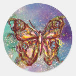 SCHMETTERLING IN DEN GOLDGlitzern Runder Aufkleber