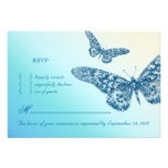 Schmetterling UAWG, das Antwort-Karten-Blau Weddin Personalisierte Einladungskarte