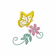 Schmetterling und Blume gesticktes Hemd Besticktes Poloshirt