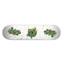 Schmetterlinge mit Blätter, Regentropfen, Perlen Personalisiertes Skatedeck