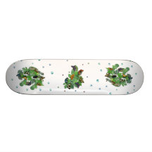Schmetterlinge mit Blätter, Regentropfen, Perlen Personalisiertes Skateboard