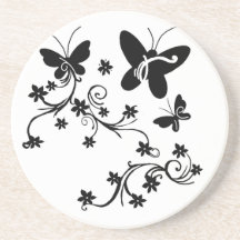 Schmetterlinge mit Blumen-Untersetzer