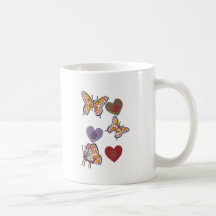 Schmetterlinge und Herzen Tasse