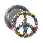 Schmetterlings-Friedenssymbol Button