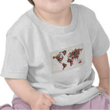 Schmetterlings-Karte der Weltkarte T-shirts