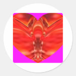 Schmetterlingsherz   - roter Glamour Runde Sticker