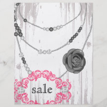 Schmuck-Flyer-Rosen-Halsketten-graues Rosa