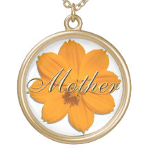 Schmuck - Halskette - orange Kosmos "Mutter "
