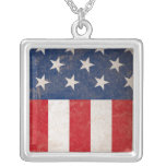 Schmutz-amerikanische Flagge patriotische USA Selbst Gestaltete Halskette