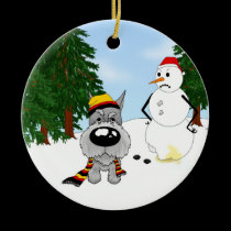 Schnauzer-Winter-Szene ornaments