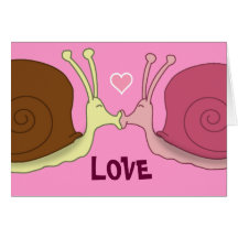 Schnecken in der Liebe-Gruß-Karte