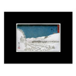 Schnee, der auf eine Stadt, Japan circa 1851-52 fä Postkarten