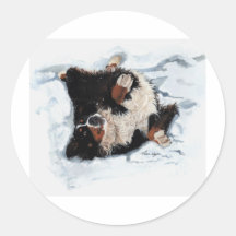 Schnee-Engel Runder Sticker