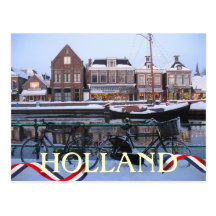 Schnee-Holland-Stadtpostkarte