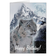 Schnee-Leopard-Arten-Geburtstags-Karte