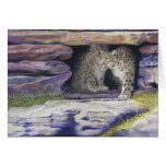Schnee-Leopard Grußkarten