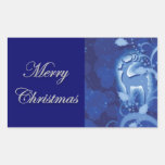 Schnee Stechpalme des Rens n Weihnachts Rechtecksticker