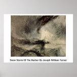 Schnee-Sturm des Hafens durch Joseph William Turne Posterdruck