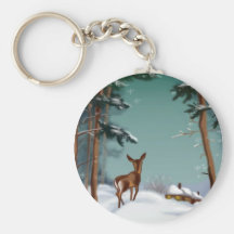 Schnee und die kleinen Rotwild, keychain Schlüsselanhänger