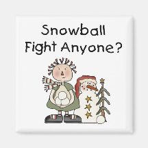 Schneeball-Kampf-T-Shirts und Geschenke Kühlschrankmagnet