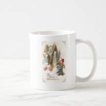 Schneeball-Kampf-Vintages Weihnachten Kaffeetassen