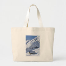 schneebedeckte Landschaft Leinentasche