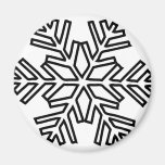 schneebedeckte Schneeflockewinterikone Kühlschrankmagnet