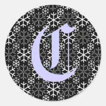 Schneeflocke-Aufkleber Monogramm Buchstabe-C
