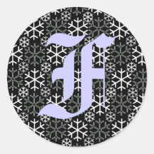 Schneeflocke-Aufkleber Monogramm Buchstabe-F