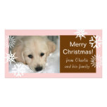 Schneeflocke-frohe Weihnacht-Hundefoto-Karten Photokarten