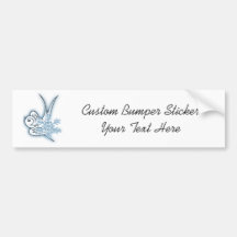 Schneeflocke-u. Piepmatz-Weihnachtsentwurf - Blau Autosticker