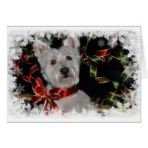 Schneeflocke Westie Grußkarten