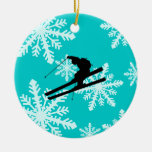 Schneeflockeski fahren ornament