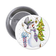 Schneemann Anstecknadelbutton