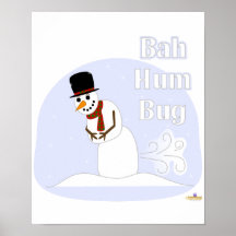 Schneemann Farting Bah Summen-Wanzen-Blau Posterdrucke