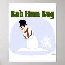 Schneemann Farting Bah Summen-Wanzen-Grün Plakatdruck
