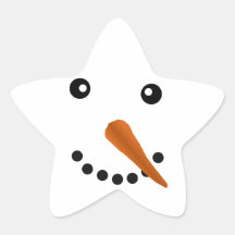 SCHNEEMANN-GESICHT STERN AUFKLEBER