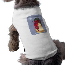 Schneemann-grünes Huthundehemd Hund T-shirts