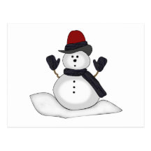 Schneemann-Postkarte