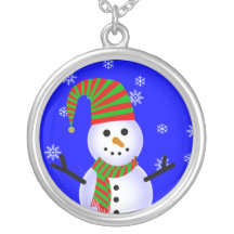Schneemann, rote grüne Süßigkeit n Striped Schal d Schmuck