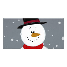 Schneemann - Silber Photokarten