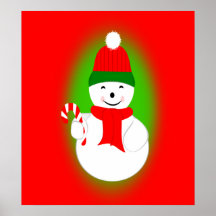 Schneemann und Zuckerstange Poster