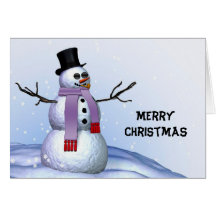 Schneemann, Weihnachtskarte
