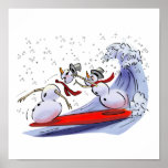 Schneemänner Surfer poster