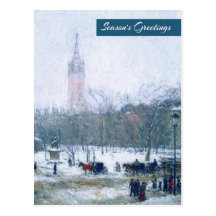 Schneesturm, Madison-Quadrat. Weihnachtspostkarte