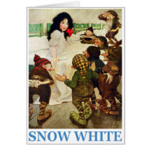 Schneewittchen und die sieben Zwerge Grußkarte